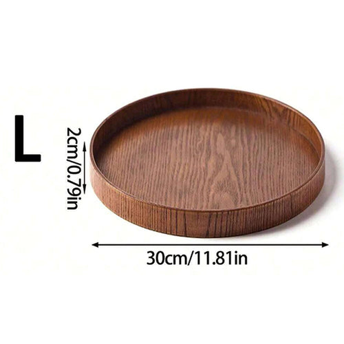 Round Wooden Serving Tray 21/27/30cm Wood Platte Decorative Tray for