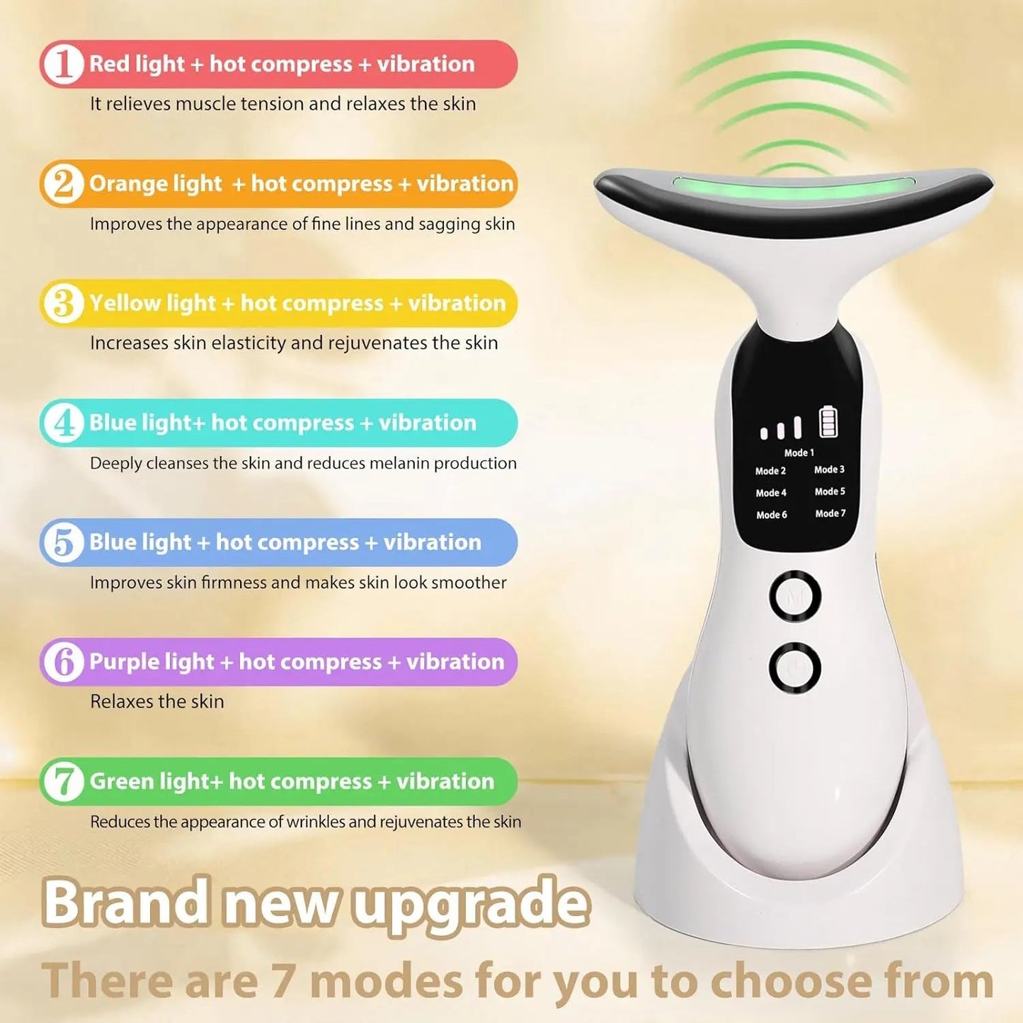 Neck Facial Massager Face Sculpting Tool with Rechargeable Base