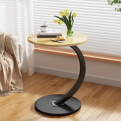 Small apartment light luxury bedside small coffee table round movable