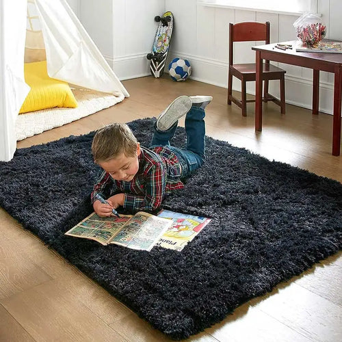 Plush Carpet Living Room Sofa Coffee Table Rug Green Pink Fluffy Soft