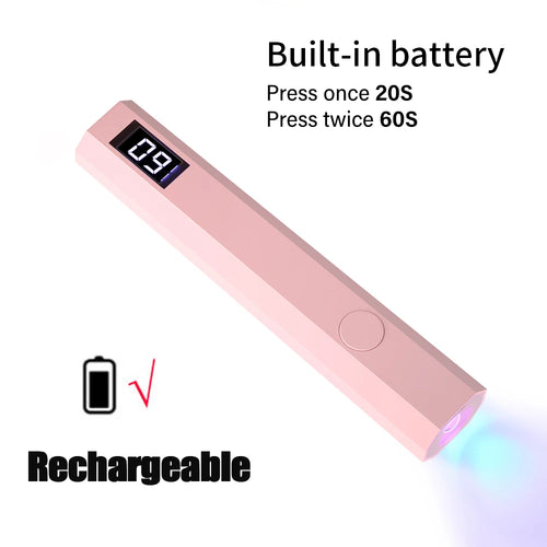YIKOOLIN Mini 3W UV/LED Light for Nails With LED Display Small
