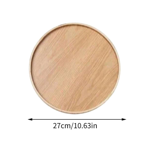 Round Wooden Serving Tray 21/27/30cm Wood Platte Decorative Tray for