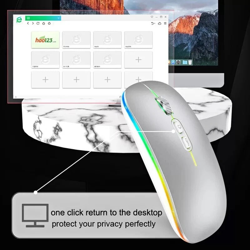 Dual Mode Bluetooth 2.4G Wireless Mouse One-Click Desktop Function