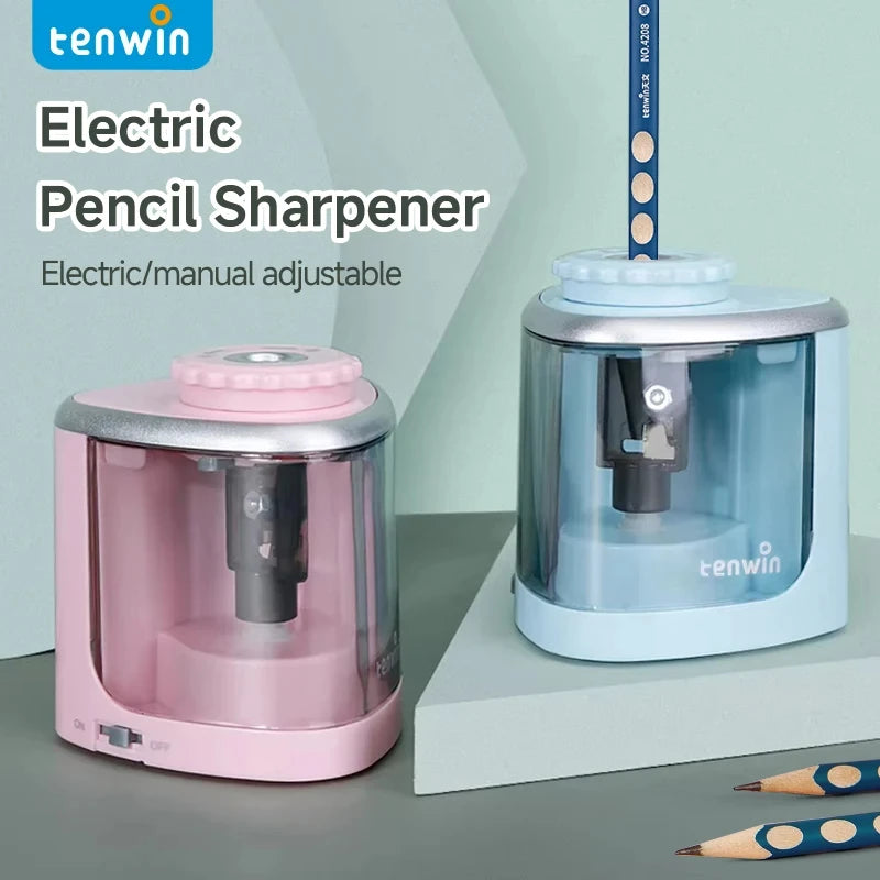 Tenwin Electric/Manual 2 in 1 Pencil Portable Sharpener Safe Student