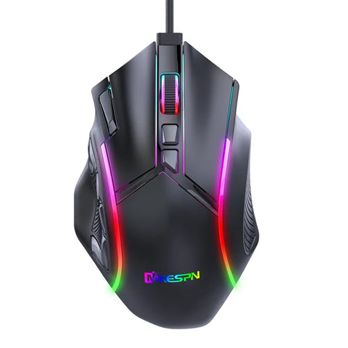 12800DPI Free Weight Macro RGB Gaming Mouse 12 Programmable Keys Game