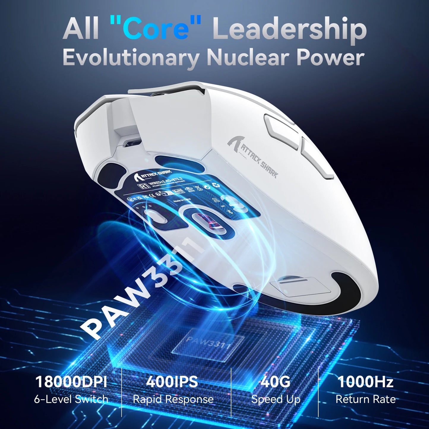 Attack Shark R1 Wireless Mouse Bluetooth Gaming Mouse PAW3311
