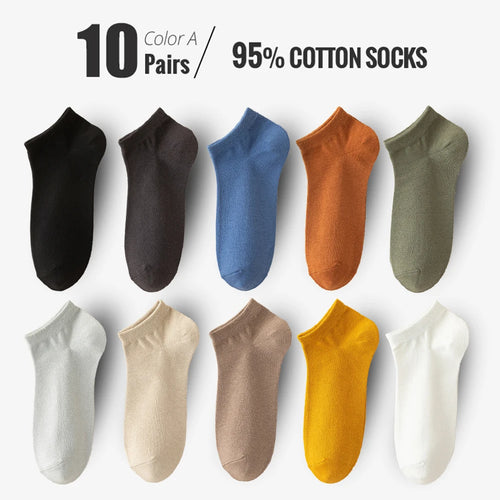 95% Combed Cotton Socks Men Business Dress Short Socks Soft Breathable