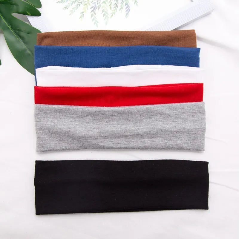 Elastic Cotton HairBand Fashion Headbands for Women Men Solid Running
