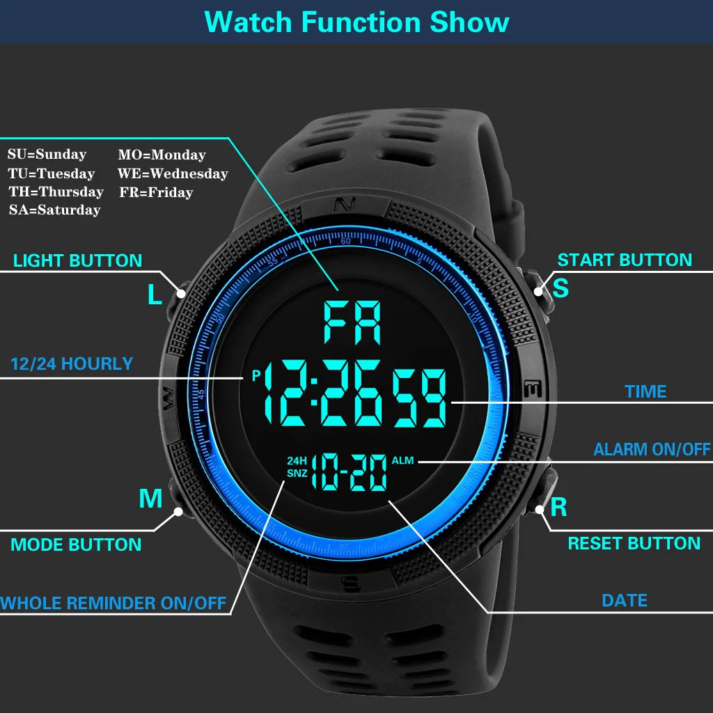 Electronic Watch For Mans Sport watchMultifunction Fashion sports