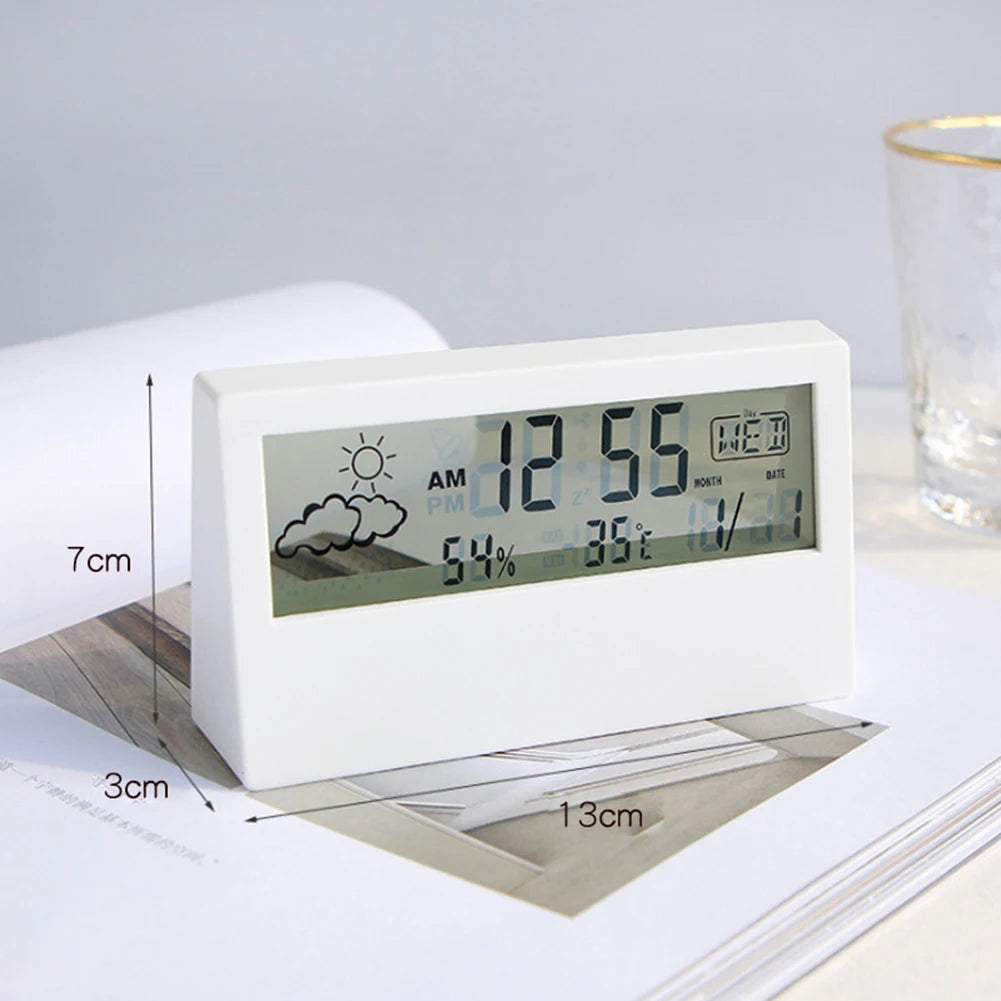 Thermo-Hygrometer Clock Creative Weather Display Electronic Alarm