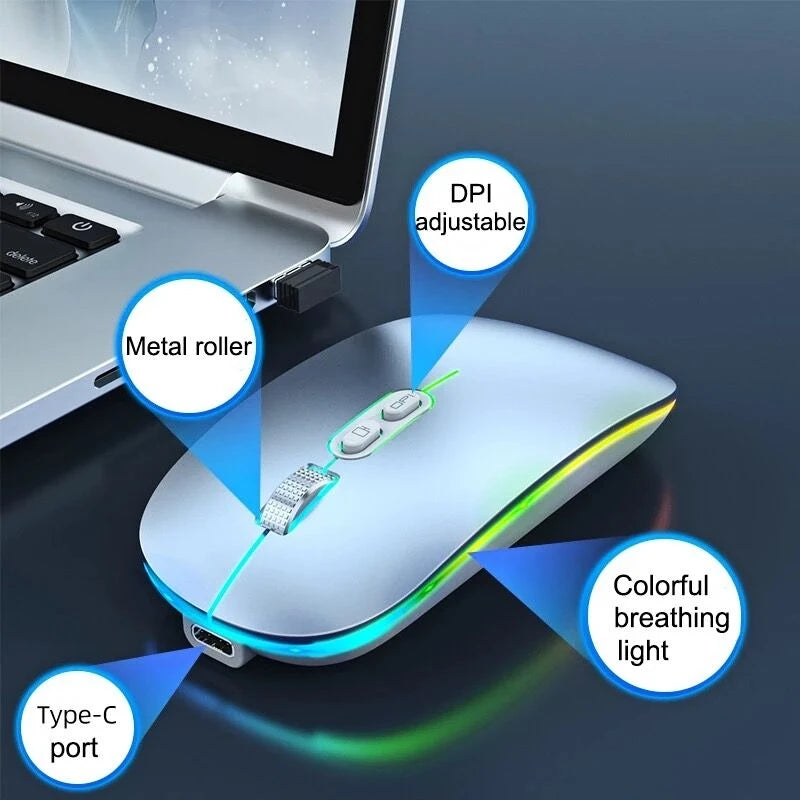 Dual Mode Bluetooth 2.4G Wireless Mouse One-Click Desktop Function