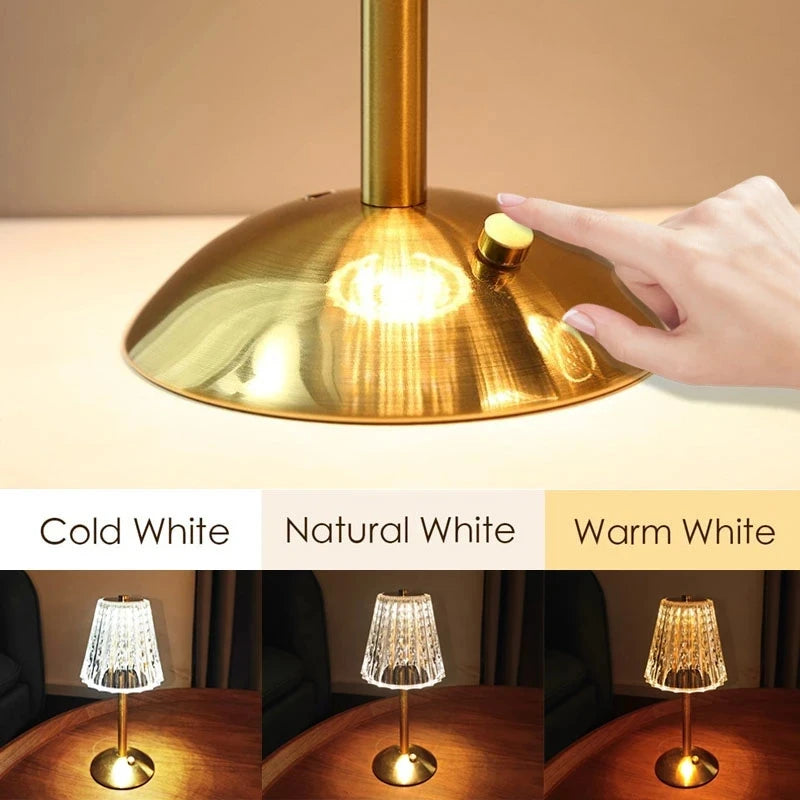 Bar Touch Table Lamp Rechargeable Wireless Desk Lamp Portable Bedroom