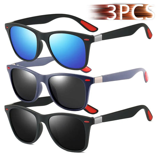 3 Pieces Fashion Unisex Vintage Square Sunglasses For Men Women