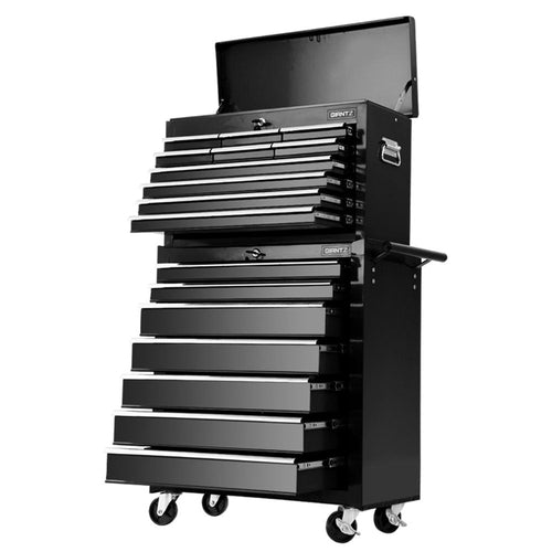 Giantz 17 Drawer Tool Box Cabinet Chest Trolley Toolbox Garage Storage