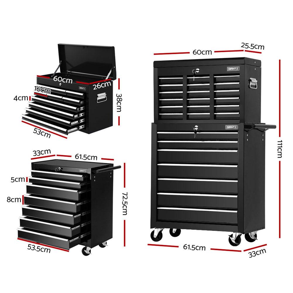 Giantz 17 Drawer Tool Box Cabinet Chest Trolley Toolbox Garage Storage