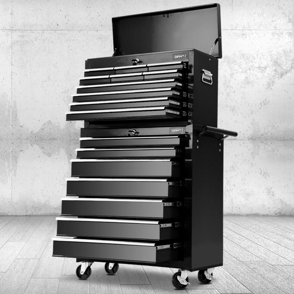 Giantz 17 Drawer Tool Box Cabinet Chest Trolley Toolbox Garage Storage