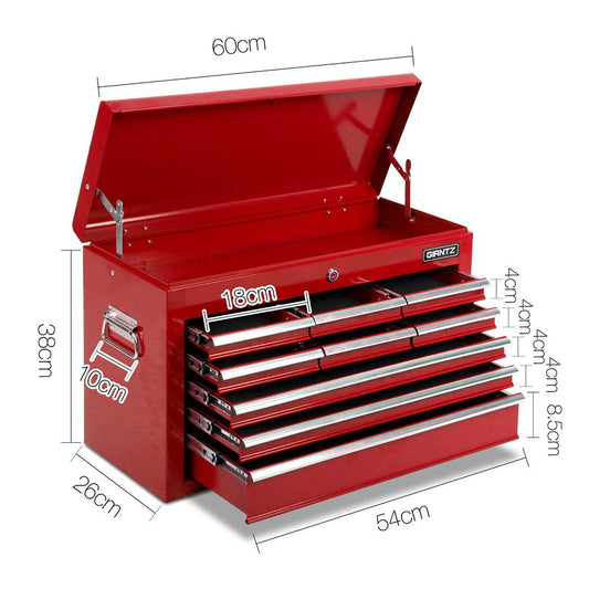 Giantz 9 Drawer Tool Box Cabinet Chest Toolbox Storage Garage