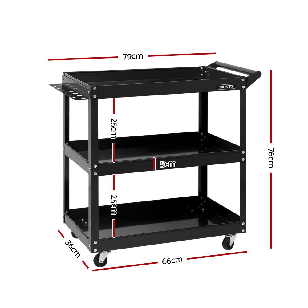 Giantz 3-Tier Tool Cart Trolley Workshop Garage Storage Organizer
