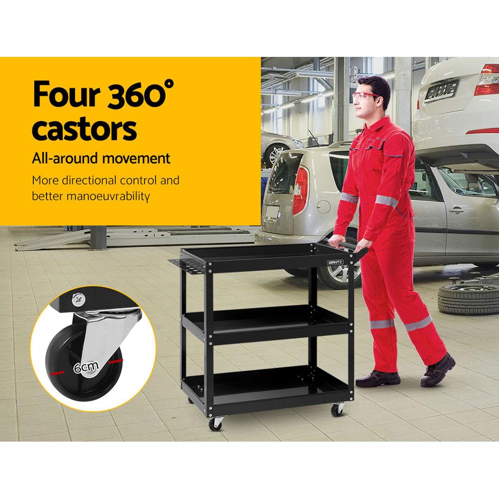 Giantz 3-Tier Tool Cart Trolley Workshop Garage Storage Organizer