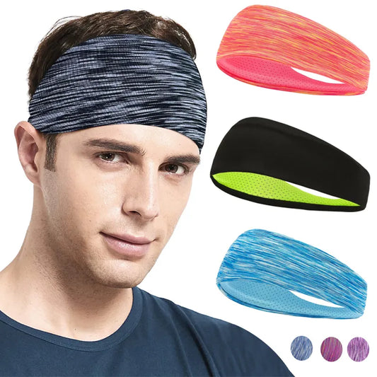 3PCS Sweatband for Men Women Elastic Sport Hairbands Head Band Yoga