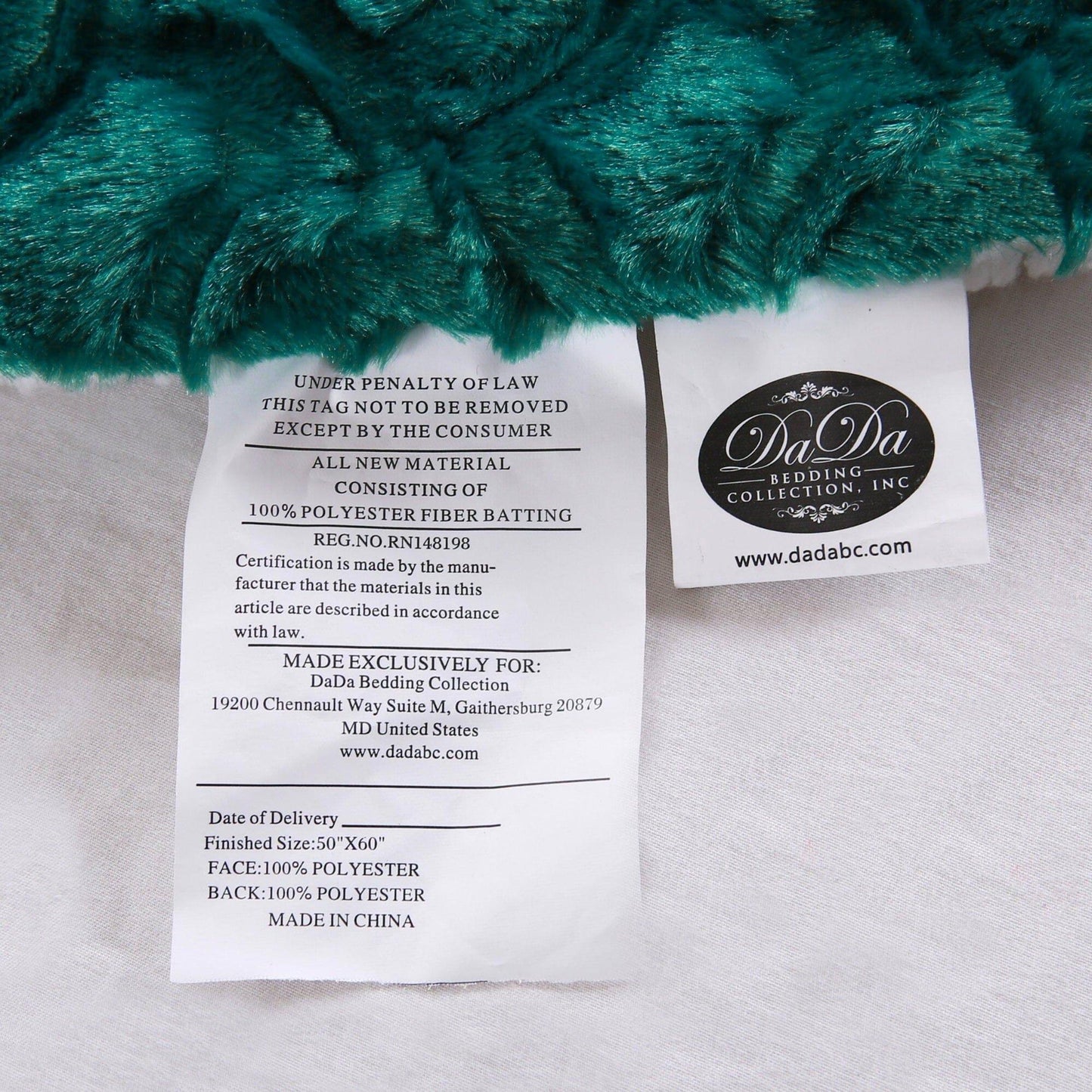 DaDa Bedding Mermaid Scales Emerald Green Blue w/ Sherpa Backside Faux