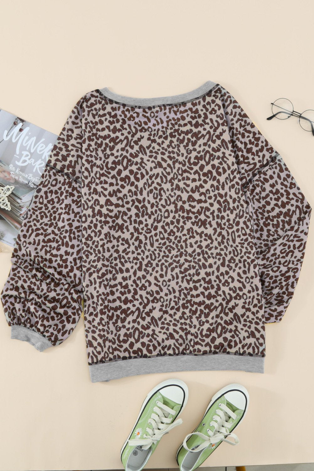 Lantern Sleeve Knitted Sweatshirt