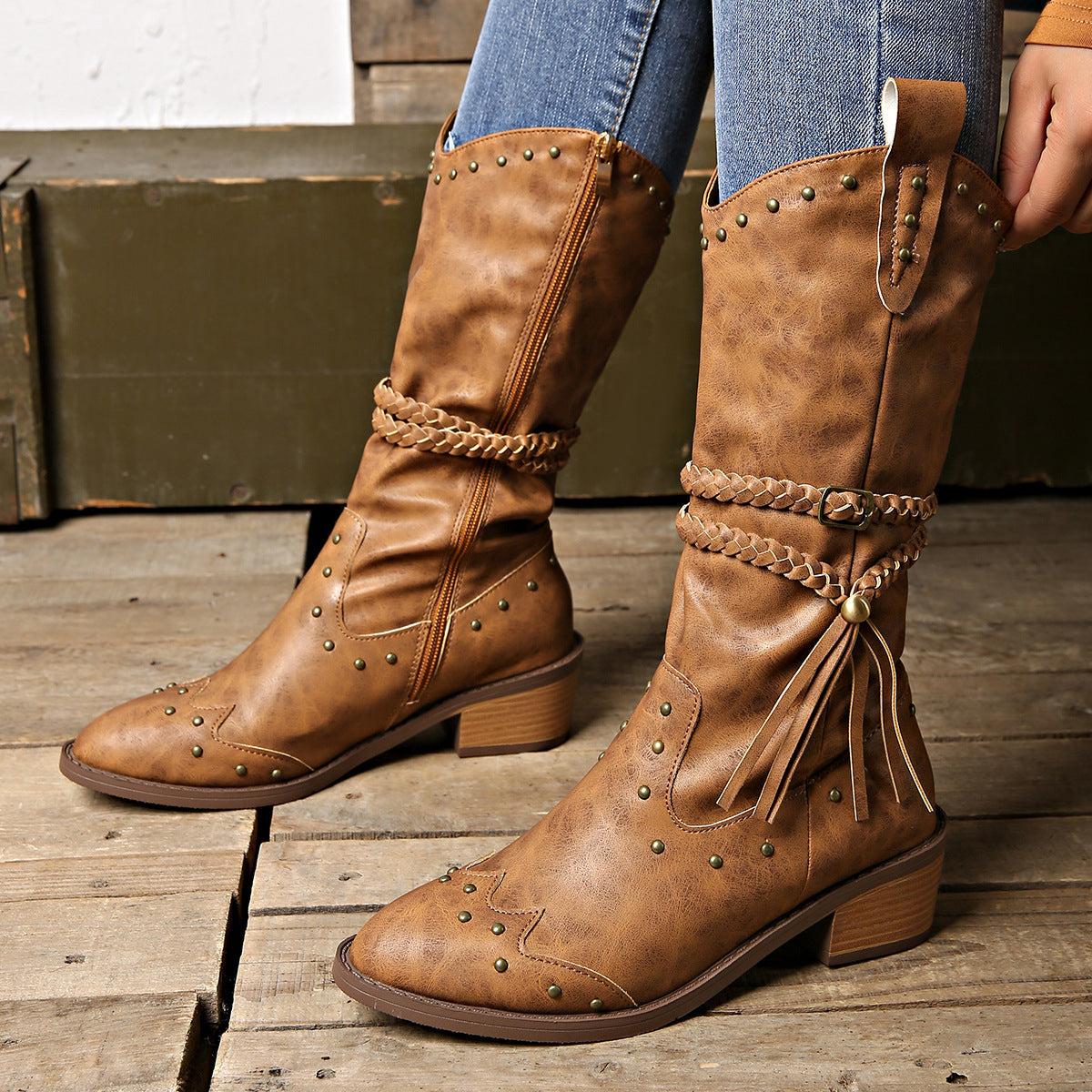 Retro Tassel Boots Knight Western Boots For Women