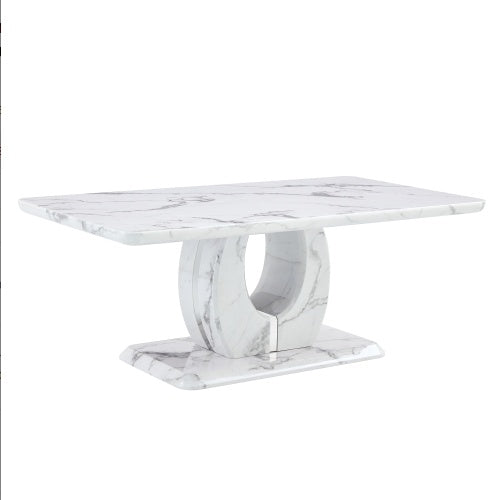 Modern Minimalist Grey Marble Pattern Sticker Pattern MDF Rectangular Coffee Table. Add A Tranquil And Comfortable Atmosphere To Your Home. MDF Coffee Table, Grey Marble Pattern Sticker, Side Table.