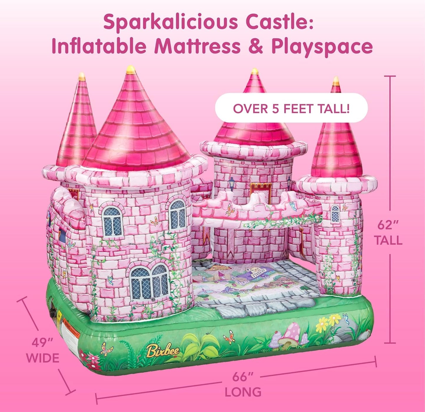 Pink Inflatable Princess Castle Playhouse for Toddlers