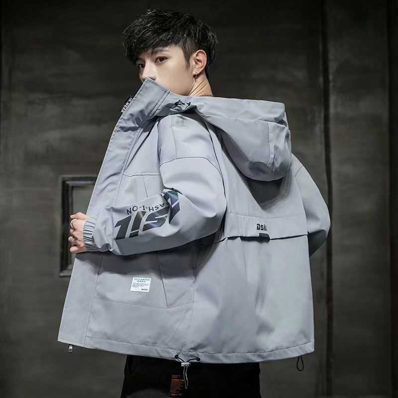 Hooded Thin Windbreaker Denim Jacket Men