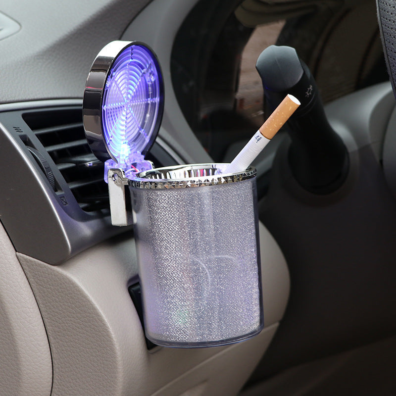 Car Ashtray With LED Light RGB Ambient Light Cigarette Cigar Ash Tray