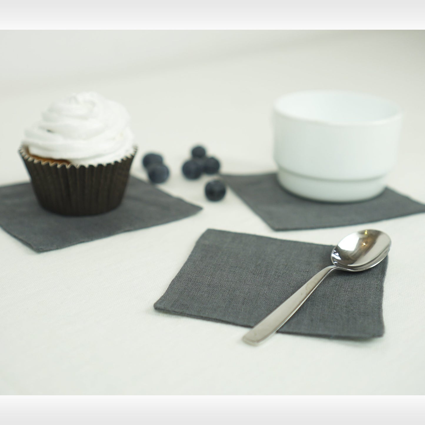Set of linen coasters