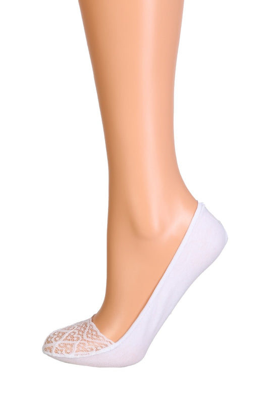 CUORI white footies with a lace edge