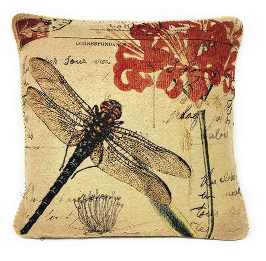 DaDa Bedding Dragonfly Dreams Elegant Insect Bug Throw Pillow Cushion