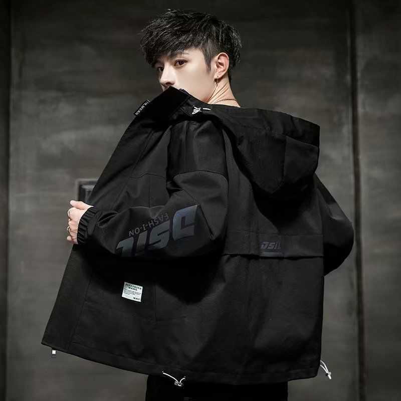 Hooded Thin Windbreaker Denim Jacket Men