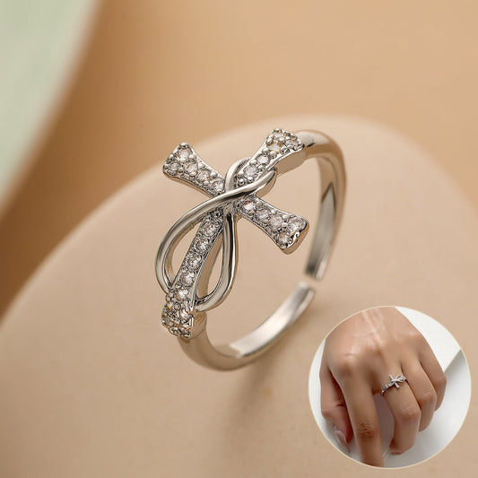 Simple Color Matching Copper Ring Fashion Cross Evil Rings For Women