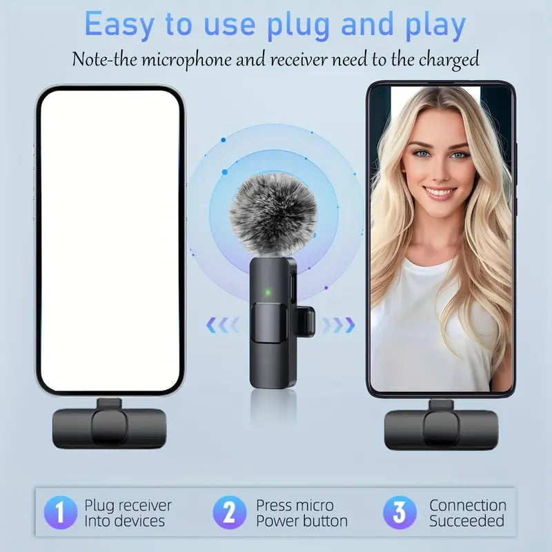 Professional Wireless Lavalier Microphone – Omnidirectional - pinks