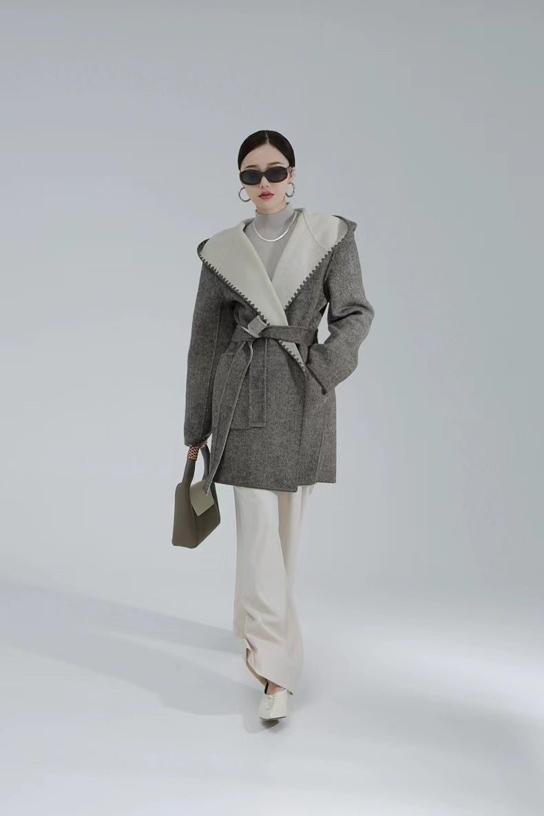 Women's Fashion Reversible Cashmere Coat – Luxury & Versatility