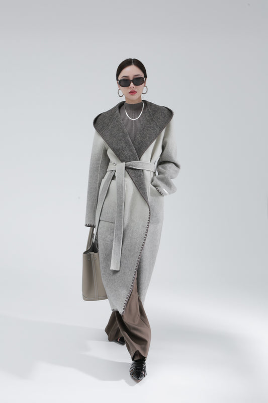 Women's Fashion Reversible Cashmere Coat – Luxury & Versatility