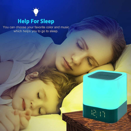 Alarm Clock Bluetooth Speaker LED Light Portable Desktop Audio