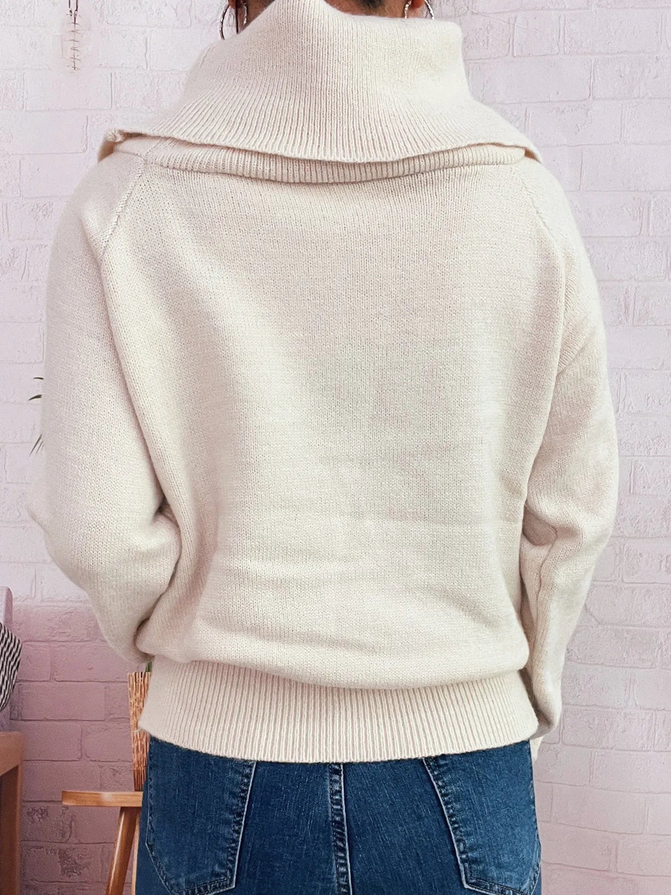 Striped Turtleneck Long Sleeve Sweater