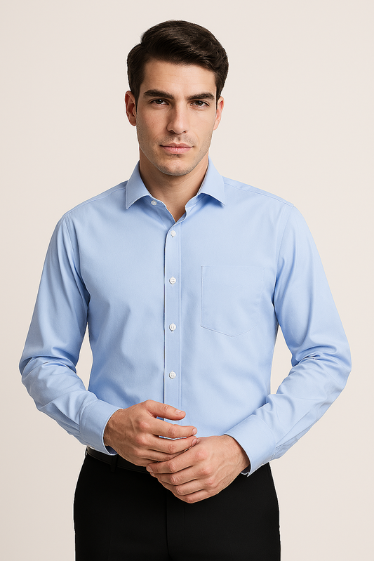 Men Solid Formal Shirt-Sky Blue (Size-M)