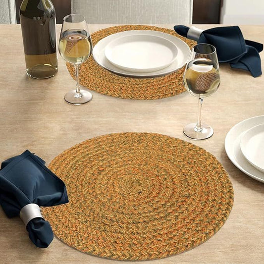 THE HOME TALK Jute Braided Placemats|Side Table Mats|Best for Bed-Side