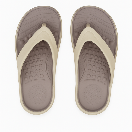 Beige & Taupe Orthopedic Flip-Flops  (Size-9 UK)