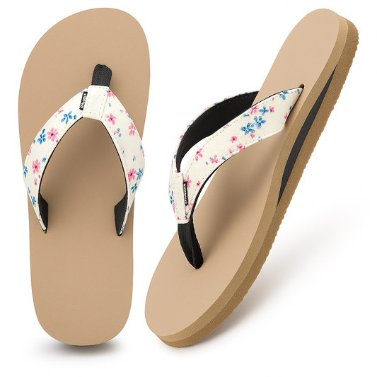 Women's Floral Print Flip-Flops (Size-8 UK )