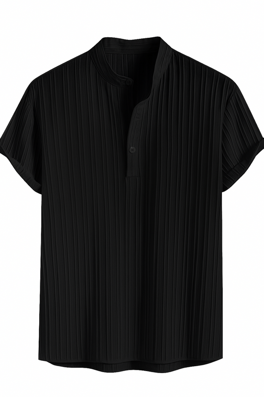 Mens Casual Shirt-Black (Size-S)