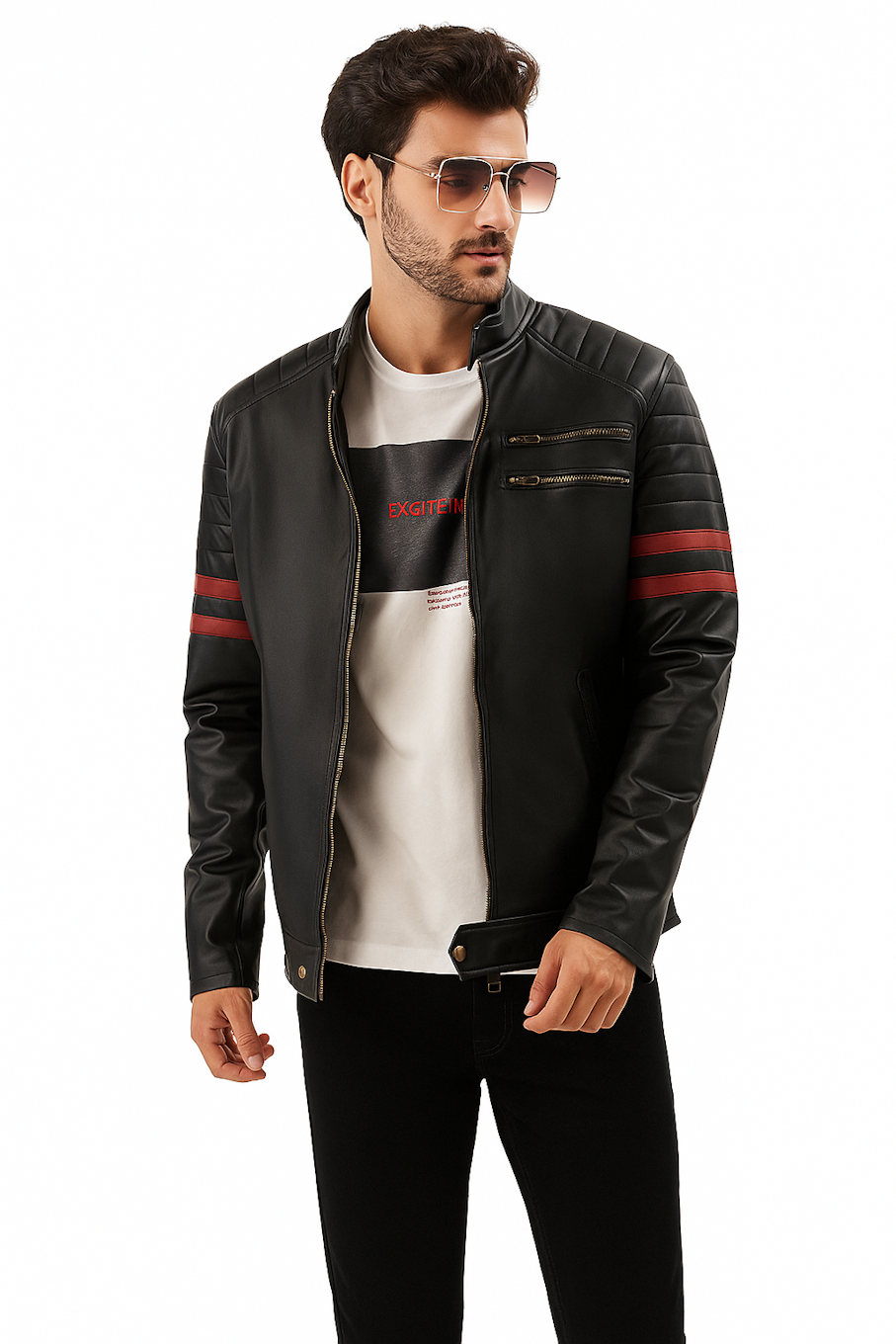 Leather Retail Men's Jacket-Black01 (Size L)