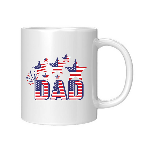 Ceramic Coffee Mug 11oz - Dad Independence Day 4th Of July Celebration