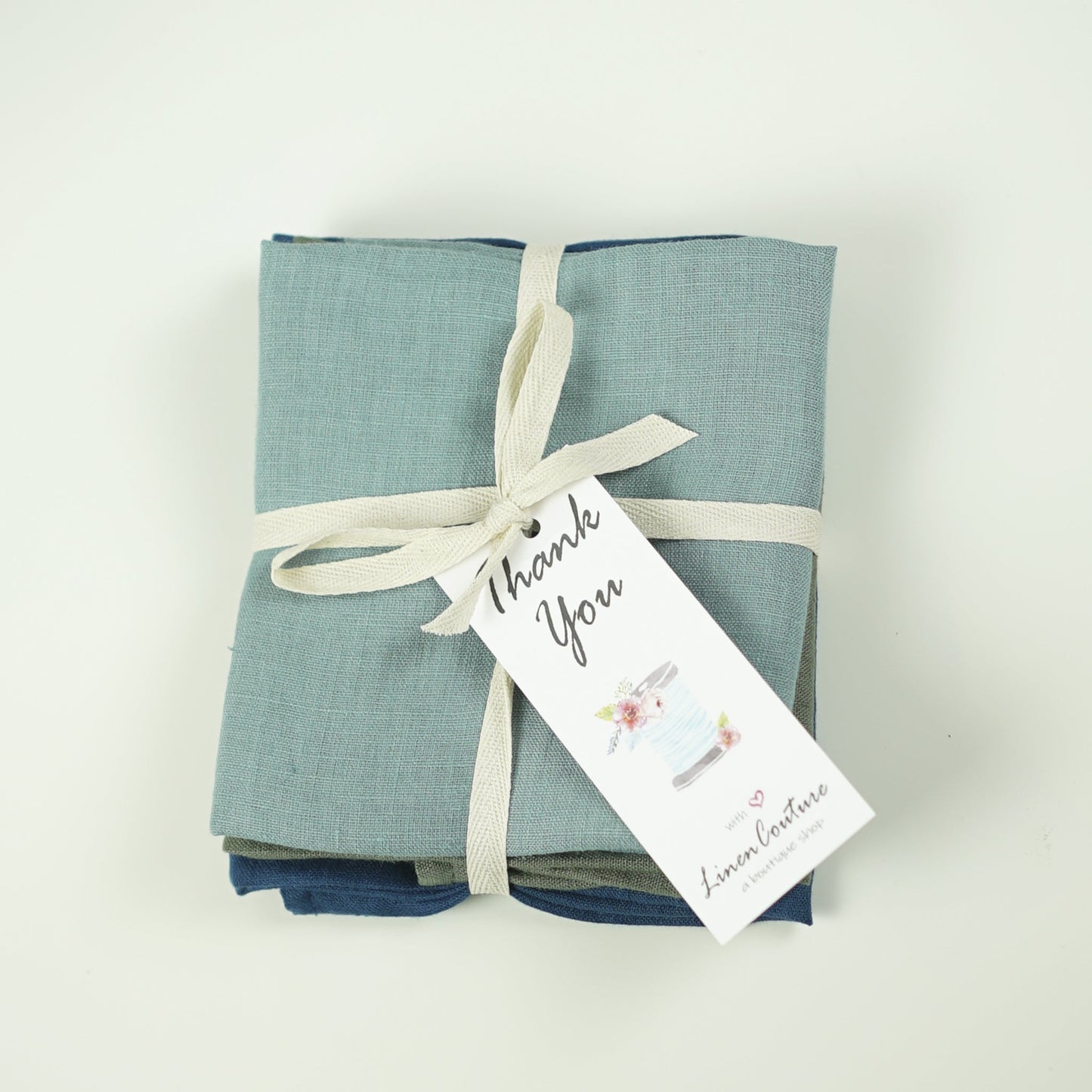 Set of linen coasters