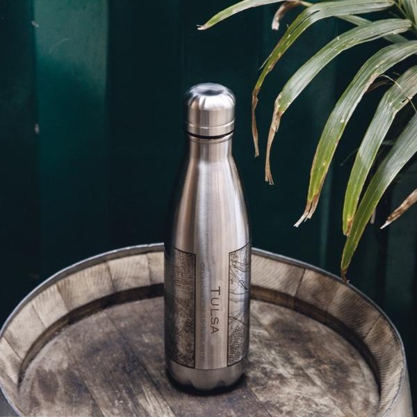 Tulsa - Oklahoma Map Insulated Bottle